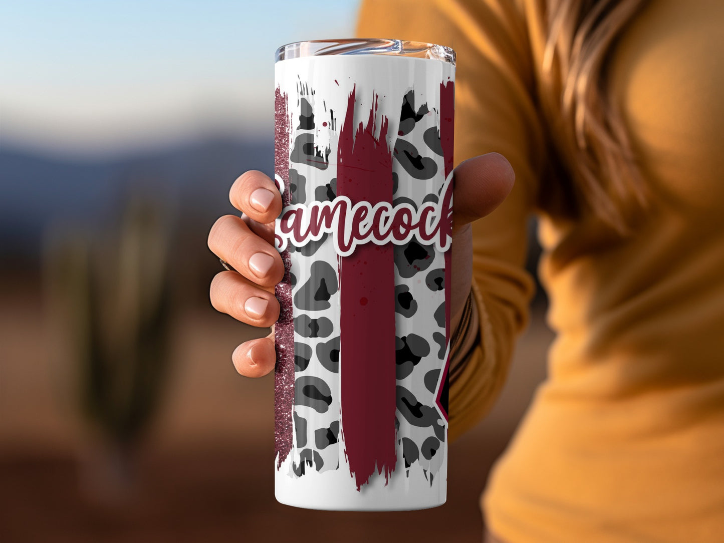 Gamecocks University Animal Prints Stripes Design Tumblers