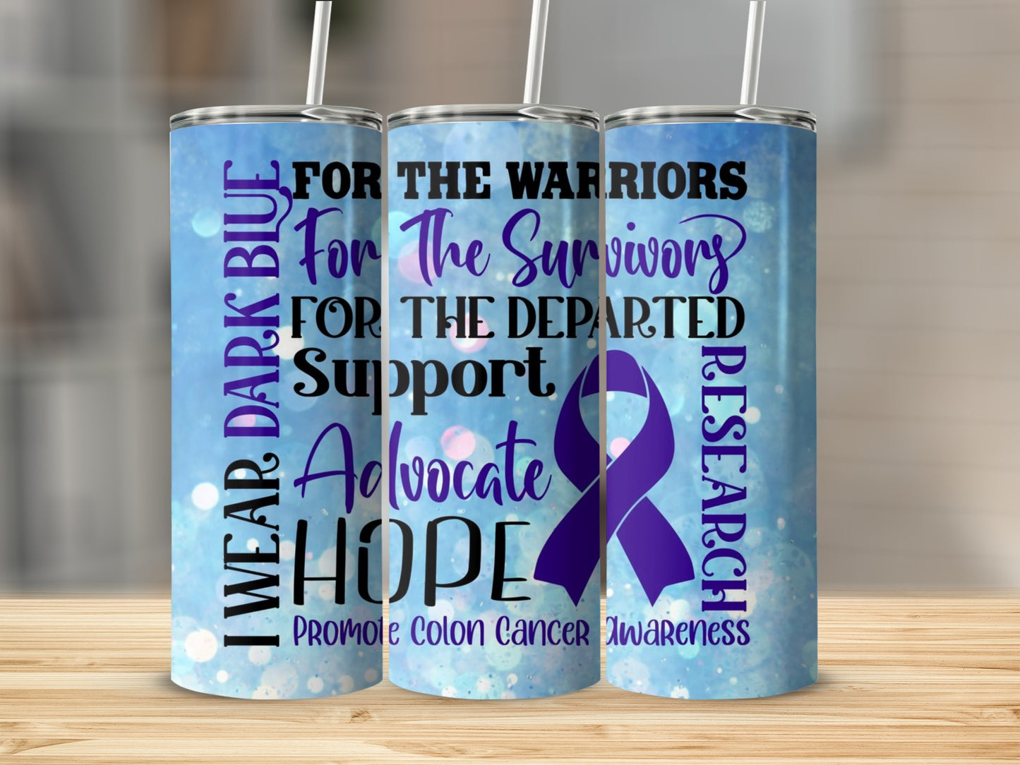 Colon Cancer Awareness Support Advocate Hope Research Tumbler