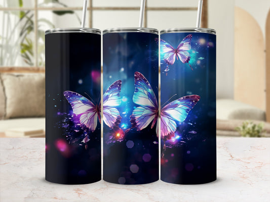 Glowing Purple Blue Ethereal Butterflies Dark Art product type