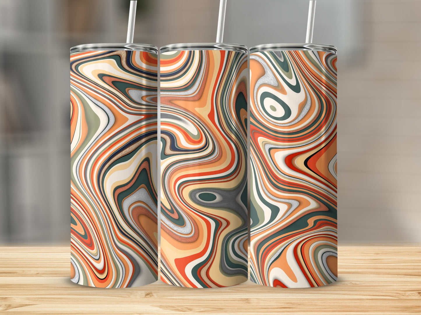 Abstract Swirl Pattern Insulated Drinkware Product