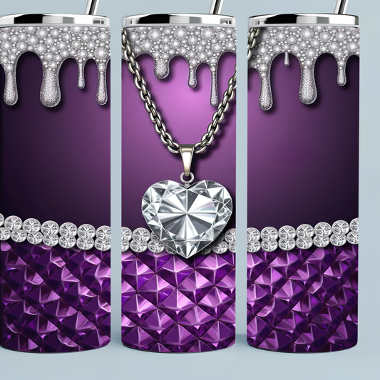 Purple Glitter Bling tumbler