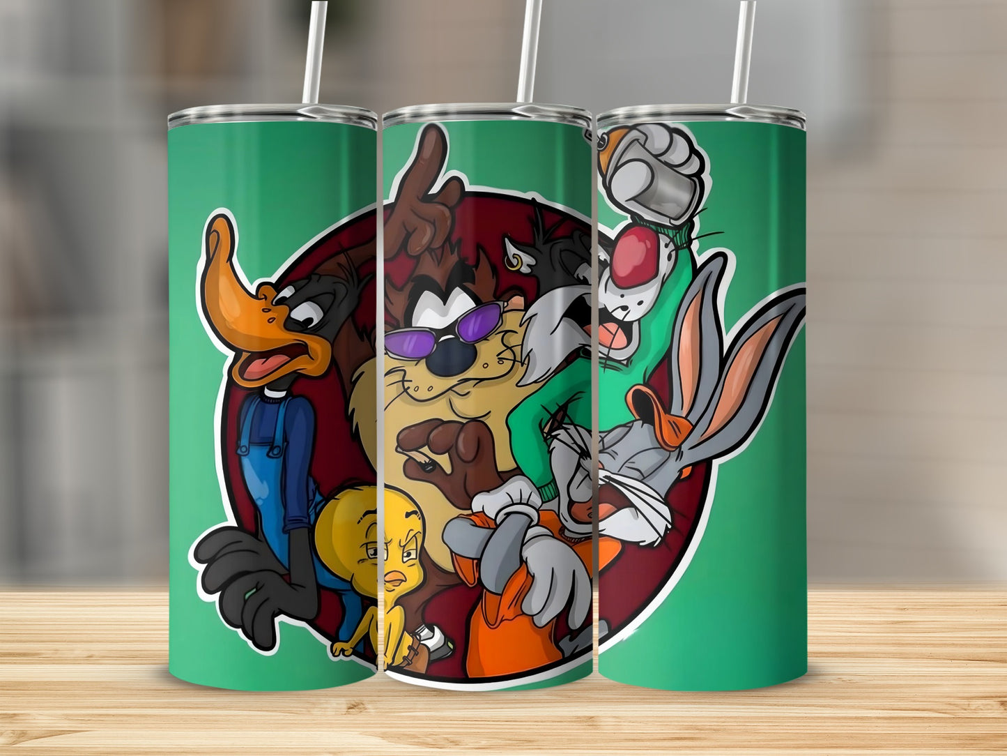 Classic Cartoon Characters Tumbler with Straw Flask