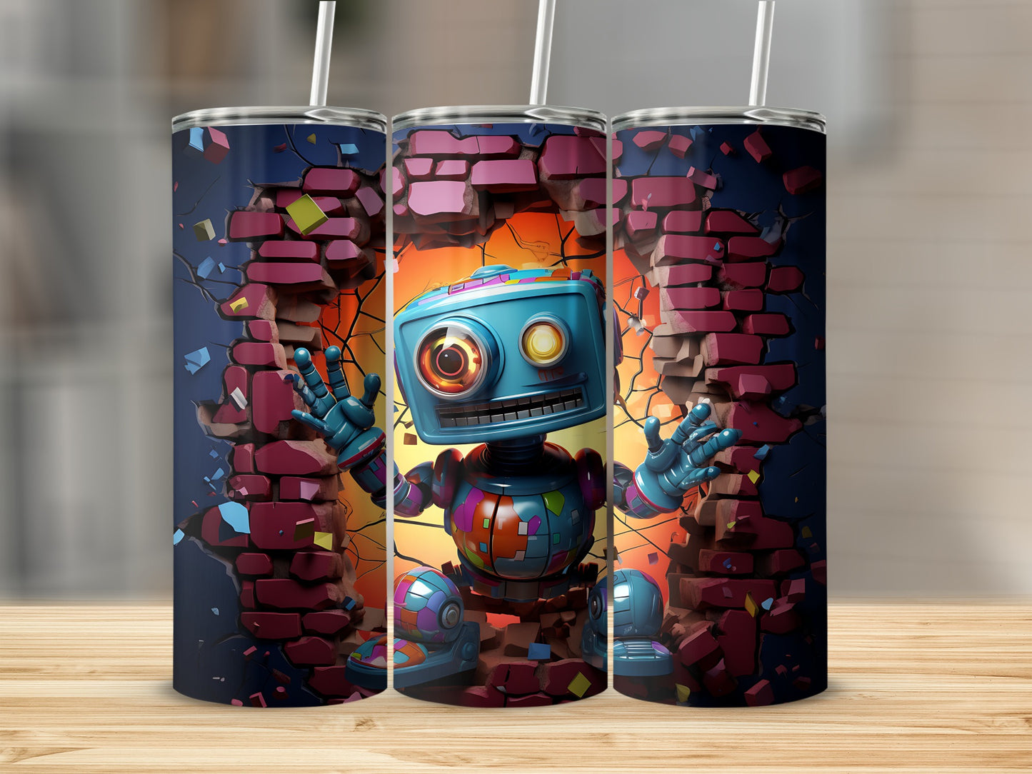 Retro Robot Design Tumbler