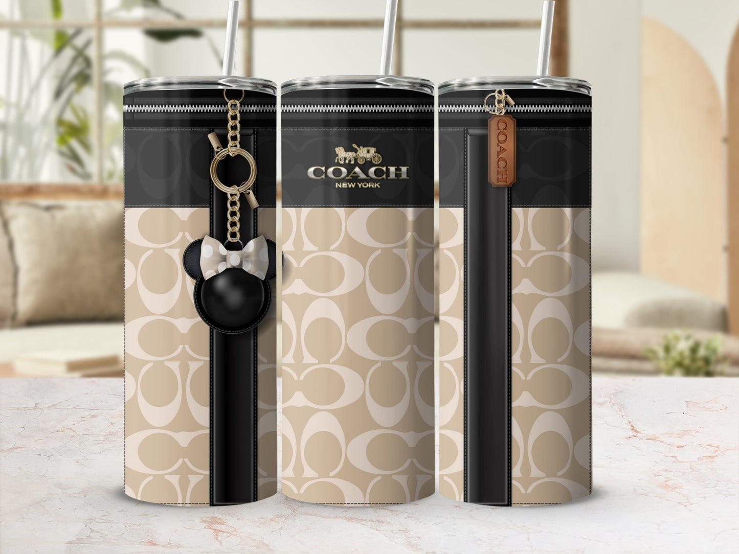 Elegant Coach New York Patterned Tumbler Cup