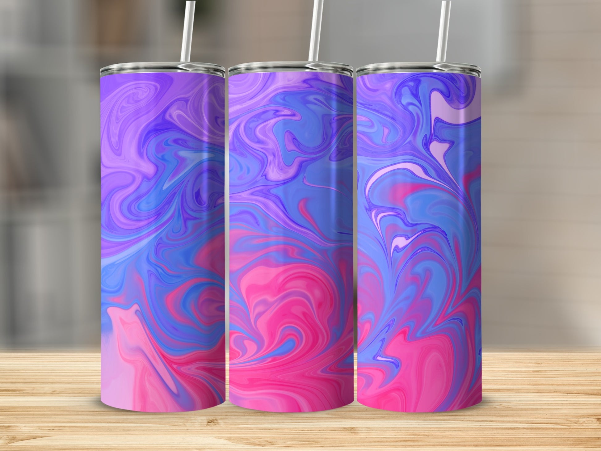 Vibrant Abstract Swirls Insulated Drink Tumbler Product