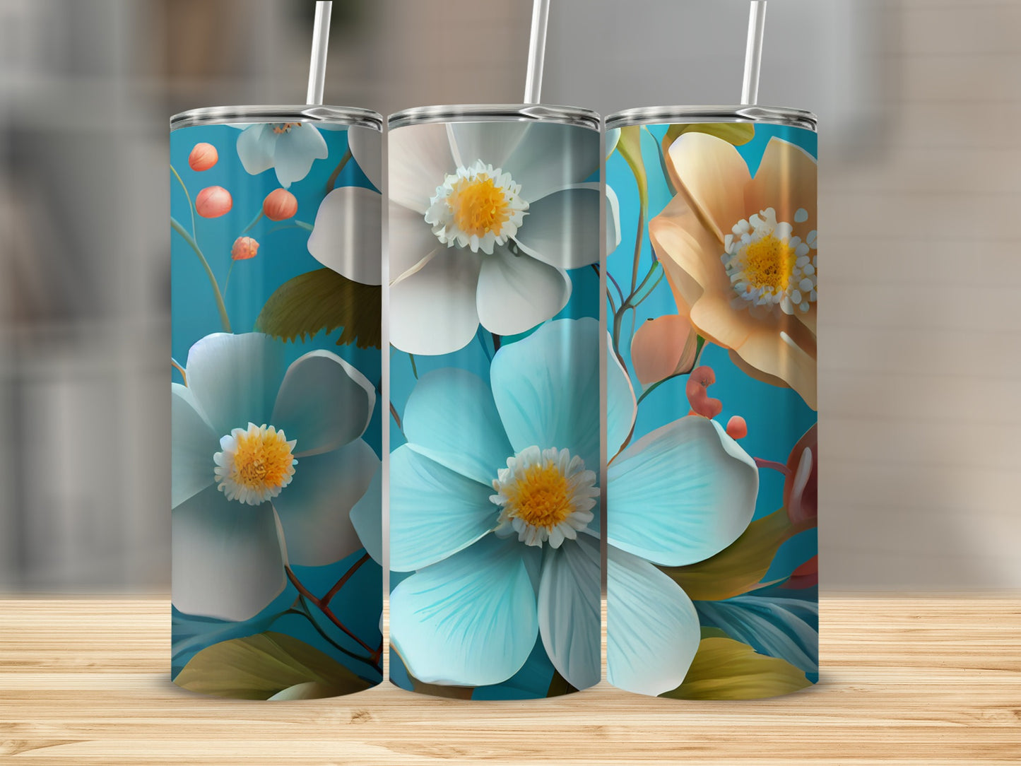 Beautiful Floral Patterned Tumblers Perfect for Gifts