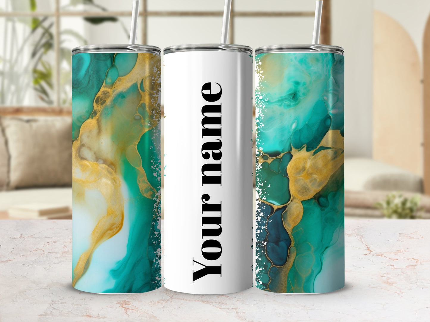 Customizable Vibrant Abstract Design Insulated Tumbler