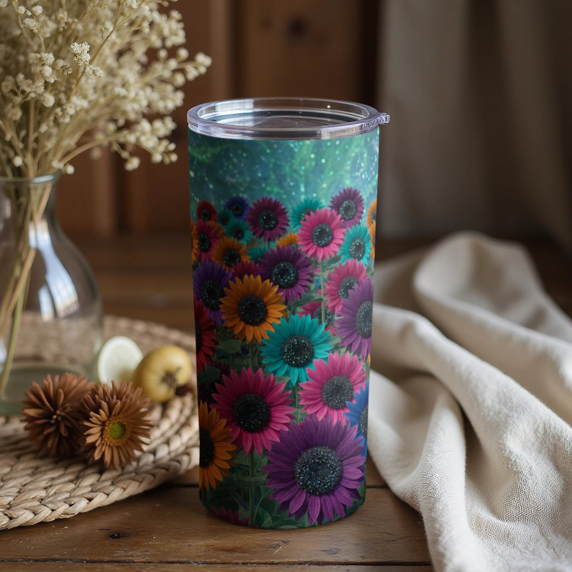 Vibrant Sunflower Fields Patterned Tumbler Product