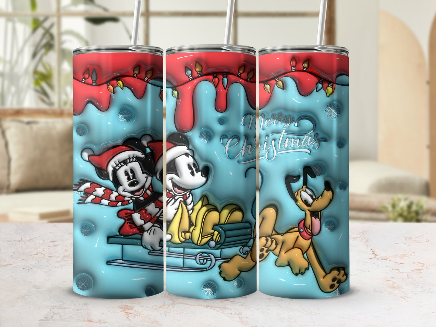 Merry Christmas Characters Festive Tumbler Drinkware