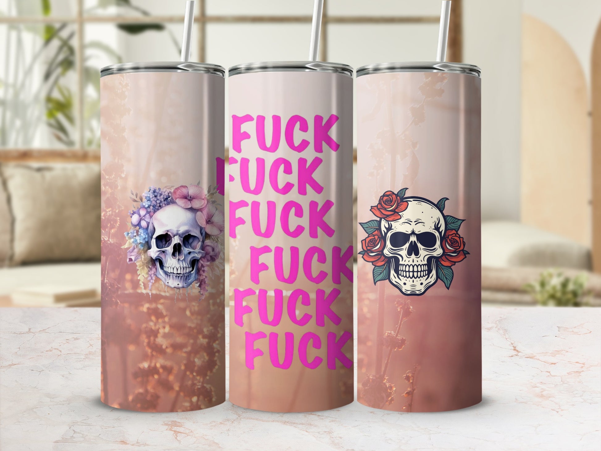 Unique Skull Design Insulated Stainless Steel Tumbler