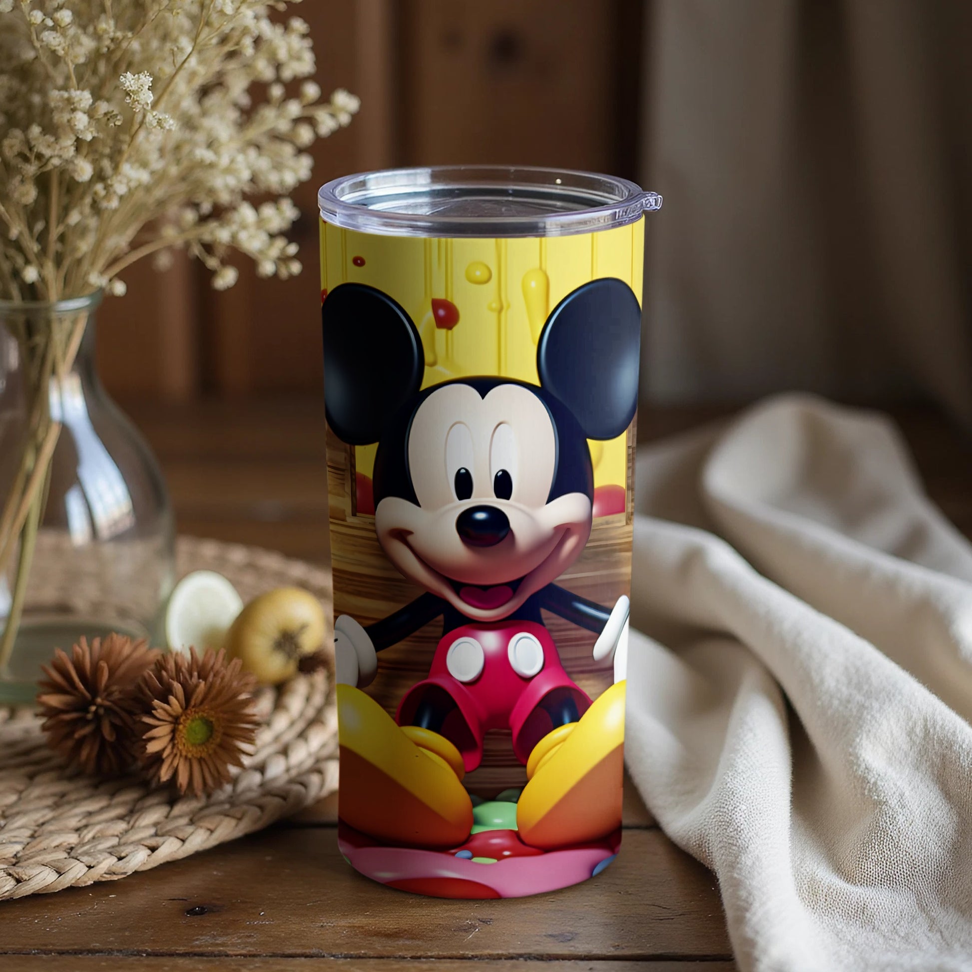 Mickey Mouse Tumbler with Colorful Background