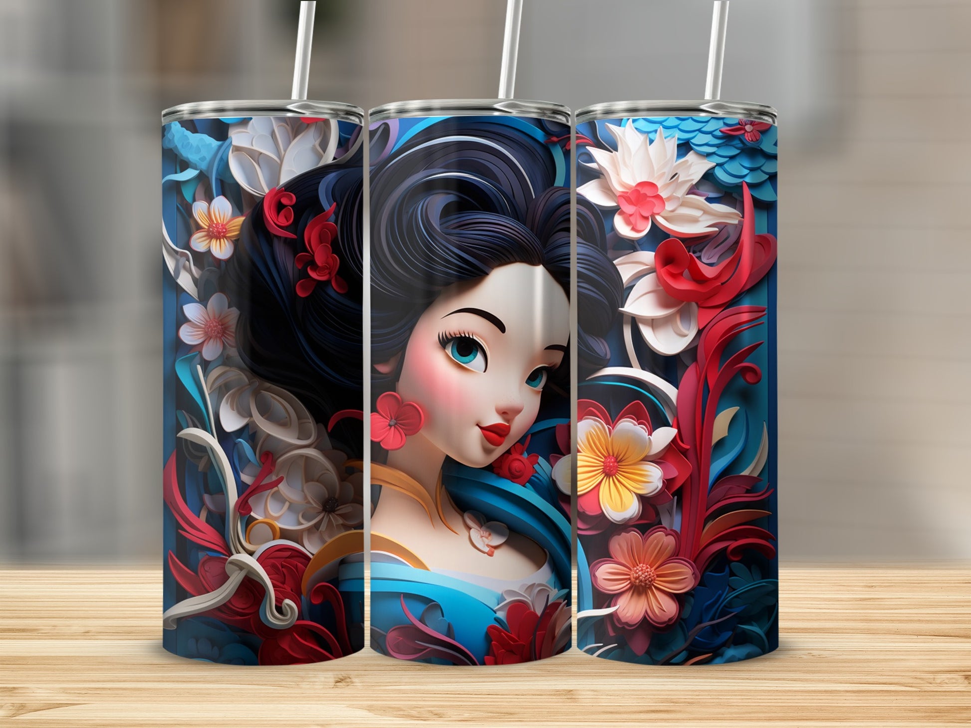 Floral Fairy Tale Design Insulated Tumbler