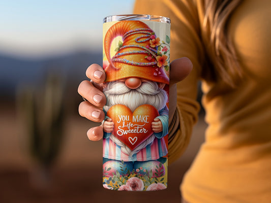 Colorful Gnome 'You Make Life Sweeter' Tumbler