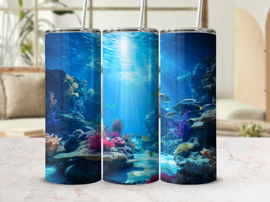 Vivid Underwater Coral Reef Ocean Fish Sunbeam Tumbler product type