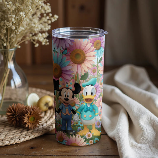 Minnie and Donald Duck Floral Design Insulated Tumbler