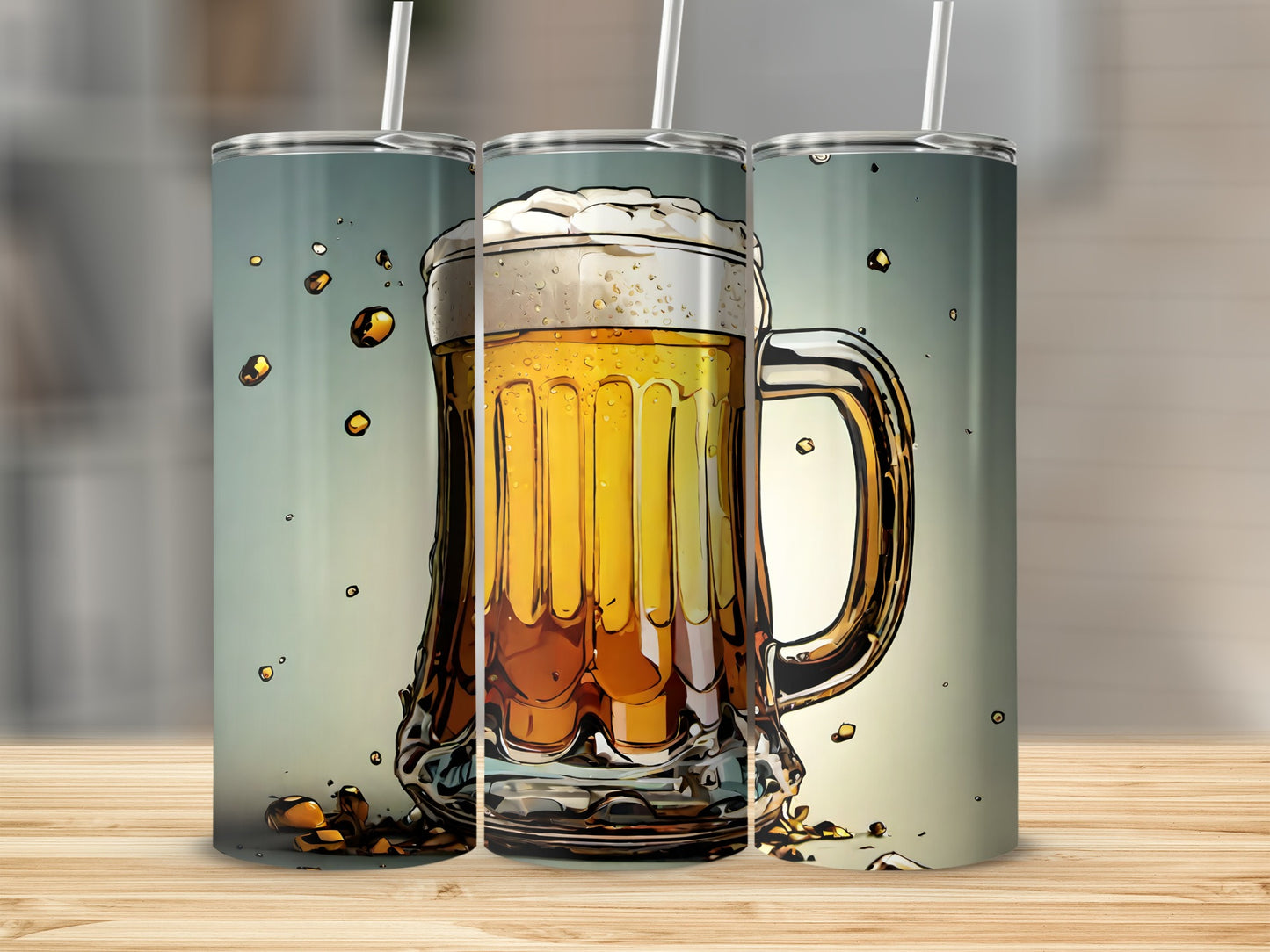 Beer Mug With Foam Design Travel Tumbler Cup