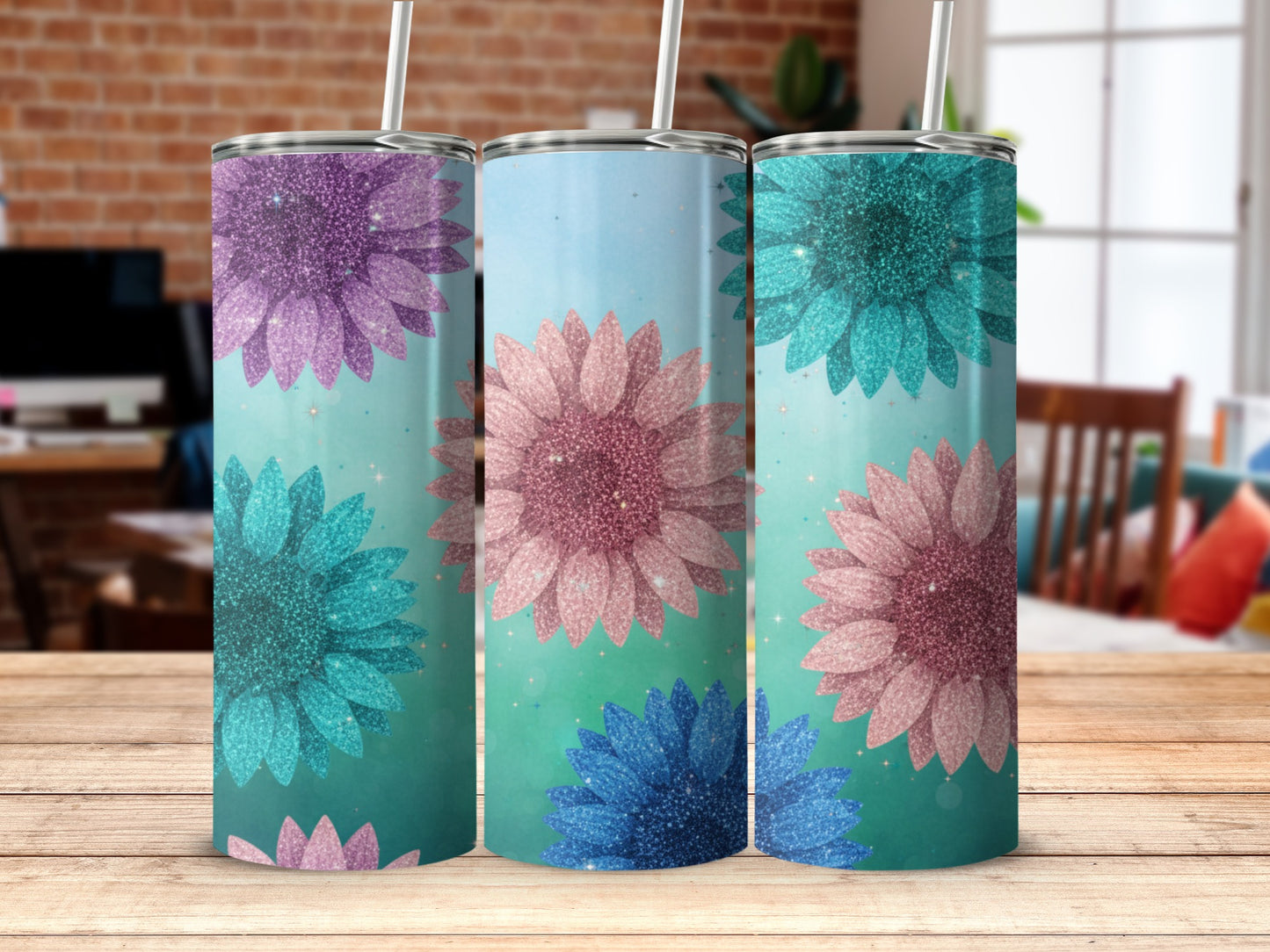 Vibrant Floral Patterned Tumbler for Everyday Use