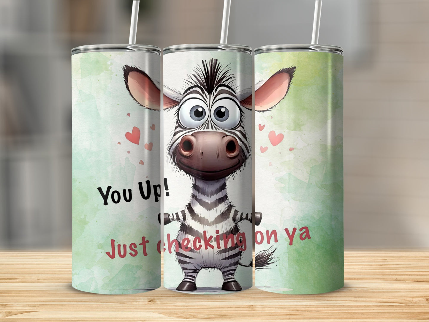 Cute Zebra You Up Just Checking On Ya Tumbler Cup