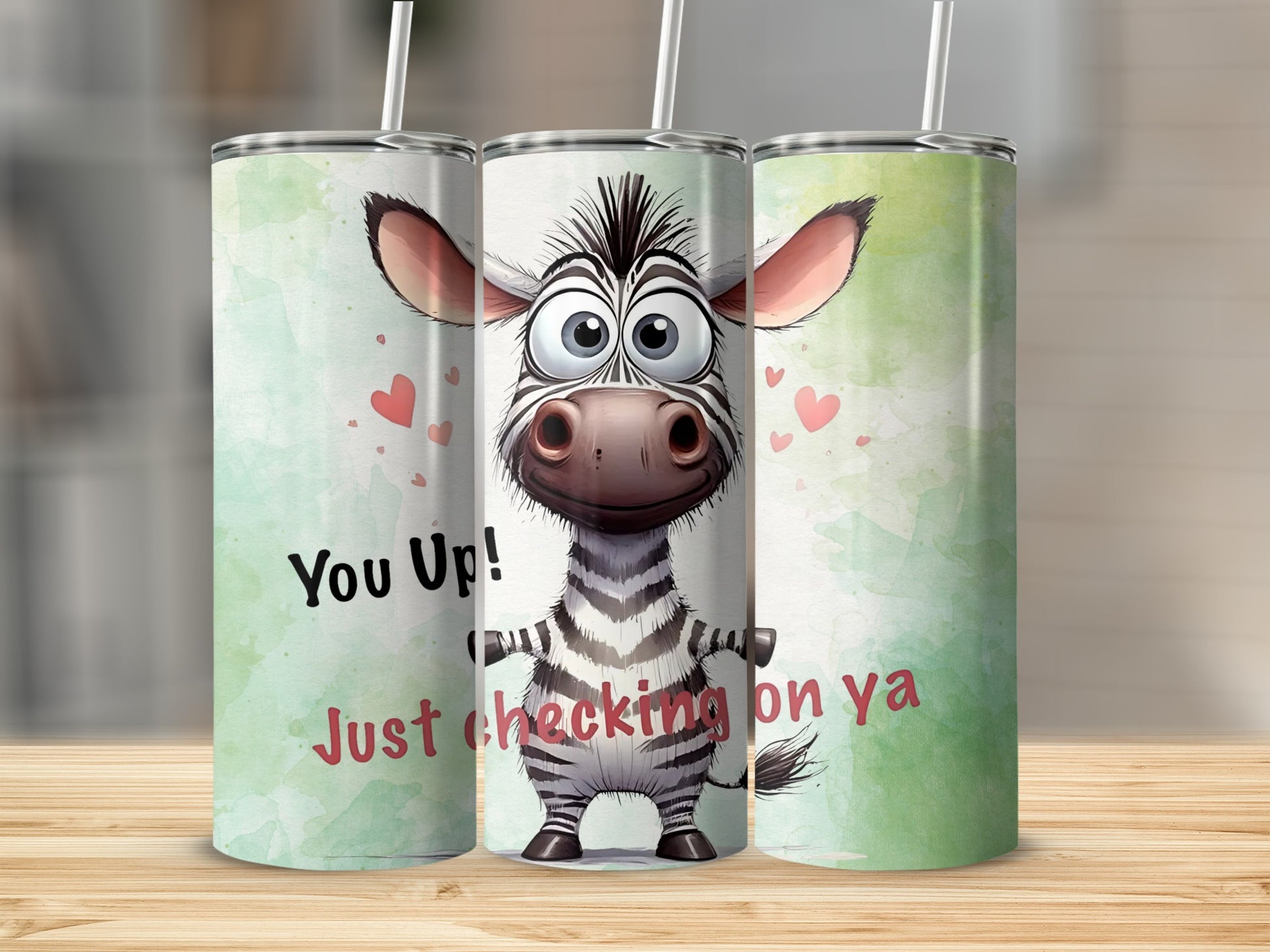 Cute Zebra You Up Just Checking On Ya Tumbler Cup
