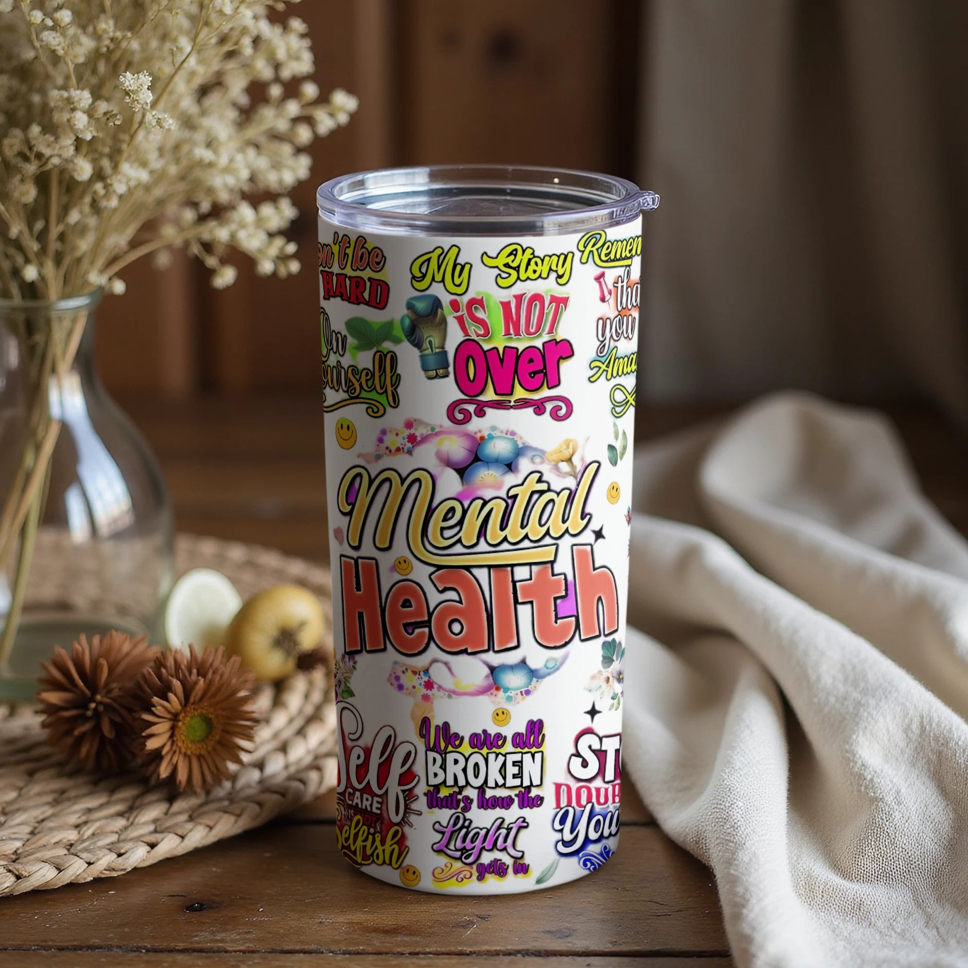 Colorful Mental Health Motivational Travel Mug