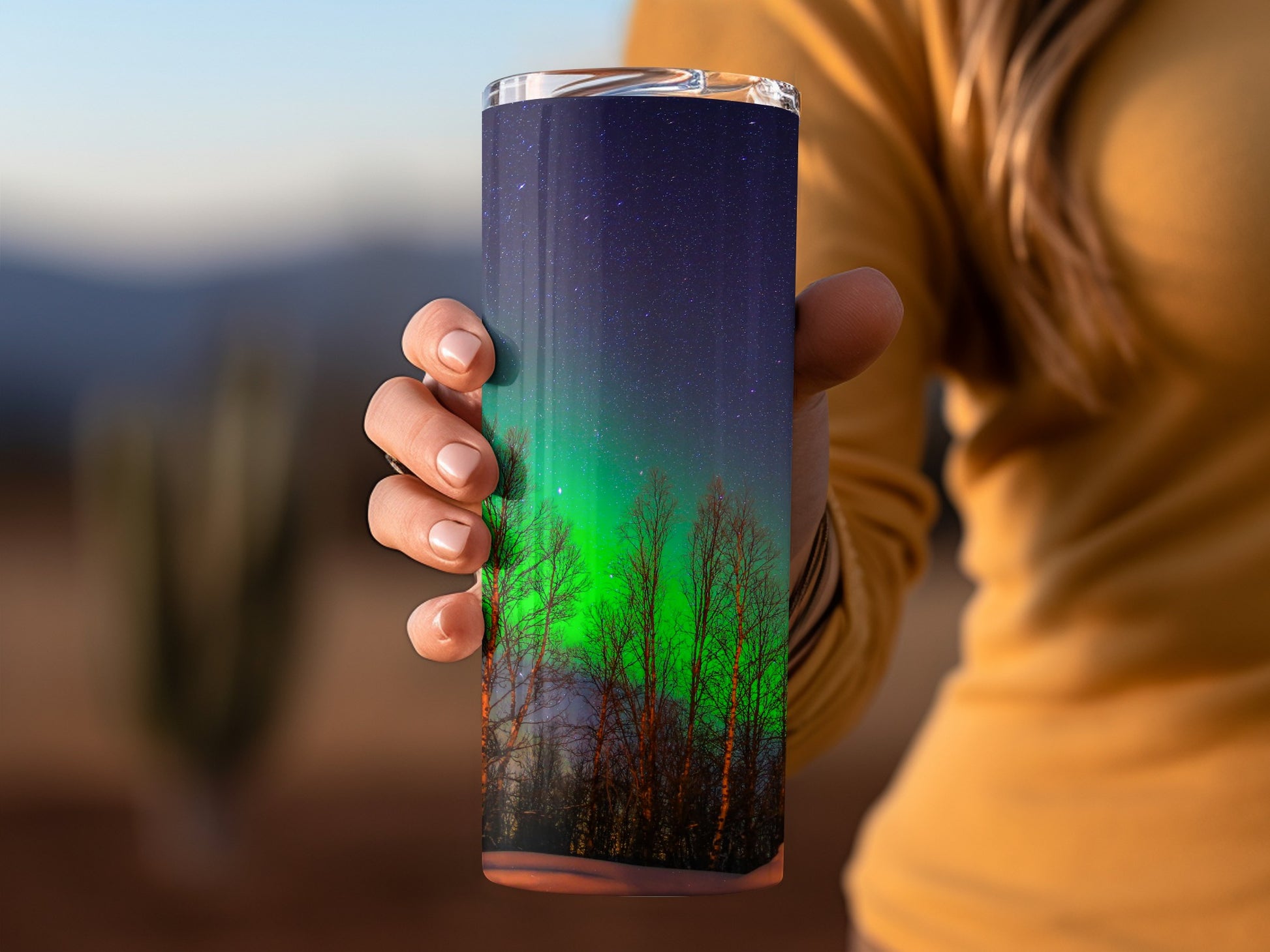 Aurora Borealis Scenic Travel Tumbler for Style and Function