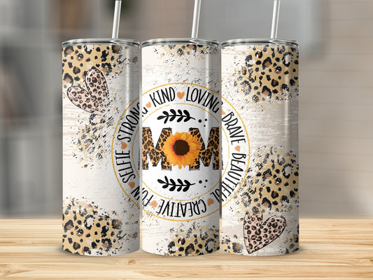 Selfie Strong Kind Loving Brave Beautiful Mom Tumbler