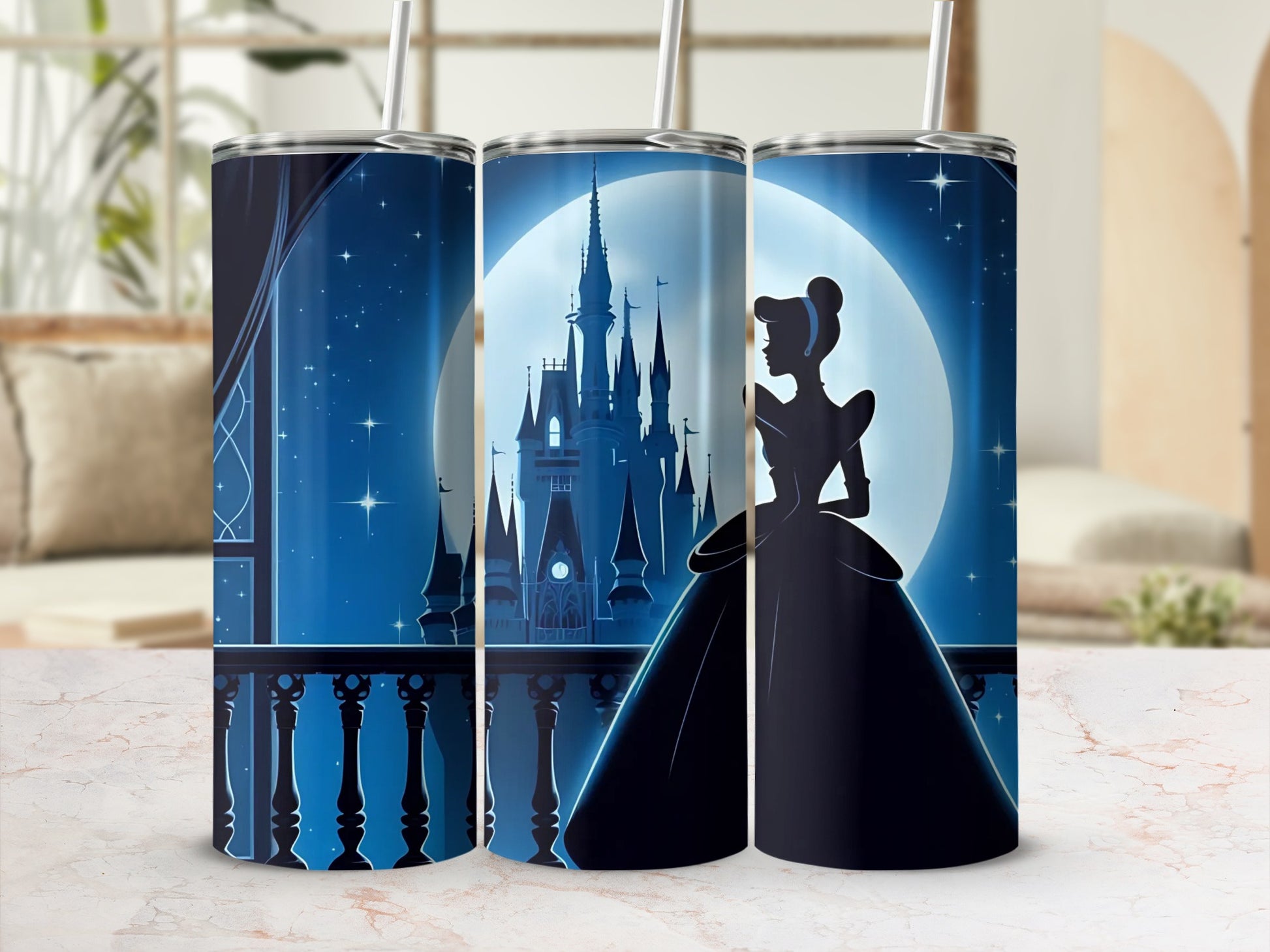 Elegant Fairy Tale Castle Silhouette Insulated Tumbler