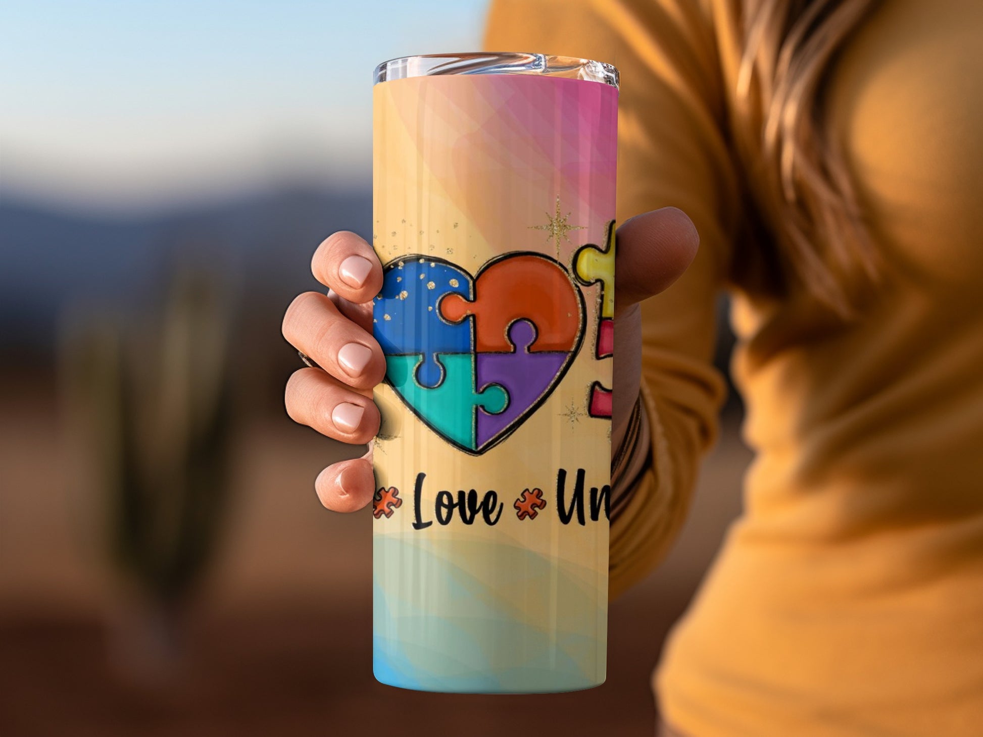 Love Unity Heart Puzzle Design Tumbler Cup for Sale