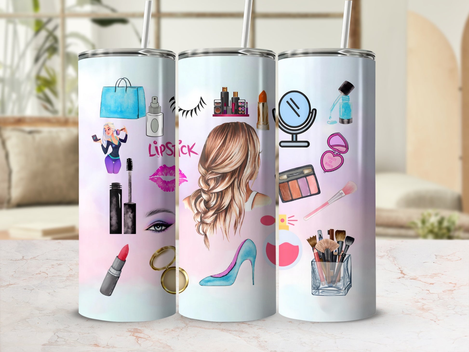 Stylish Makeup and Beauty Accessories Tumbler Cup