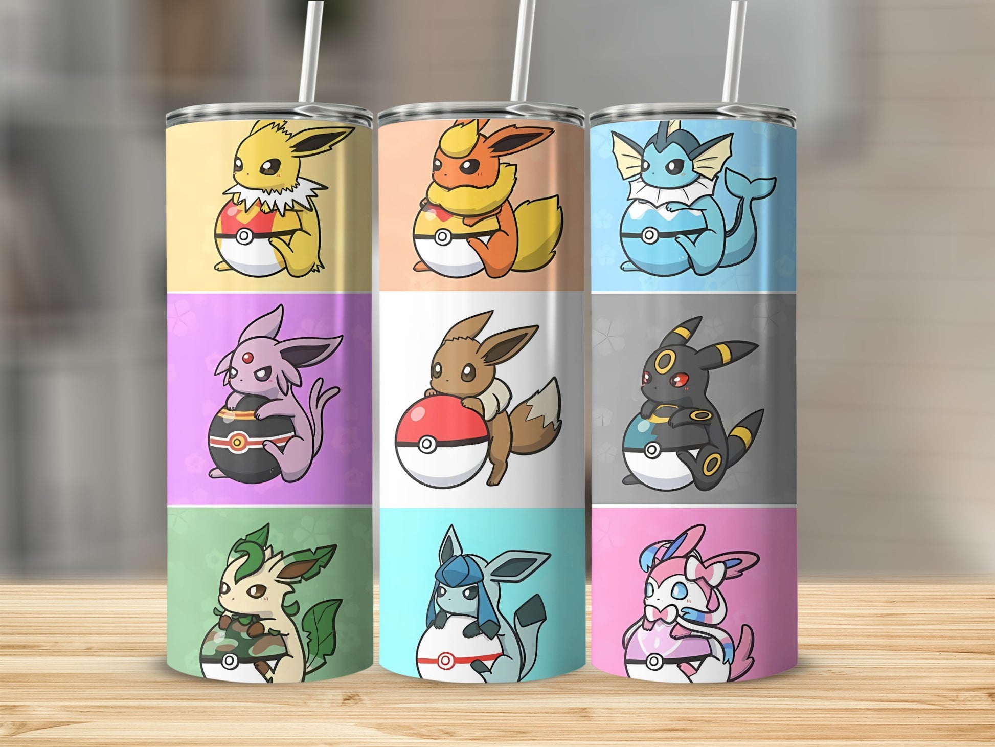 Cute Eevee Evolutions Themed Tumblers 12 Designs