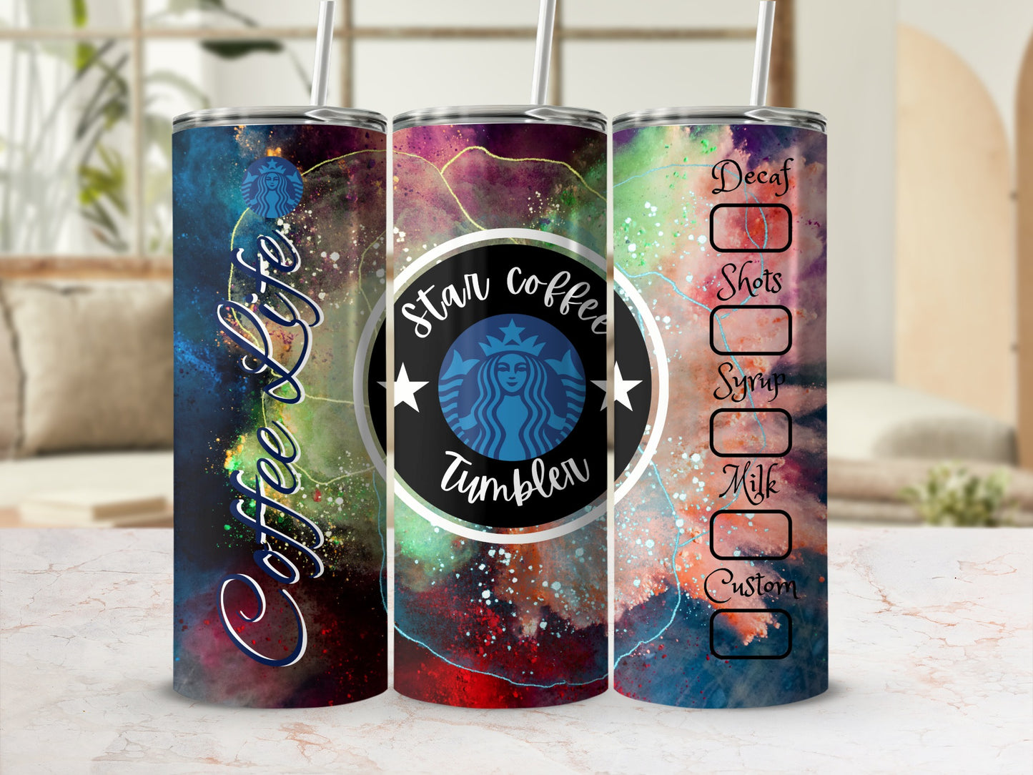 Colorful Stan Coffee Life Design with Customizable Options