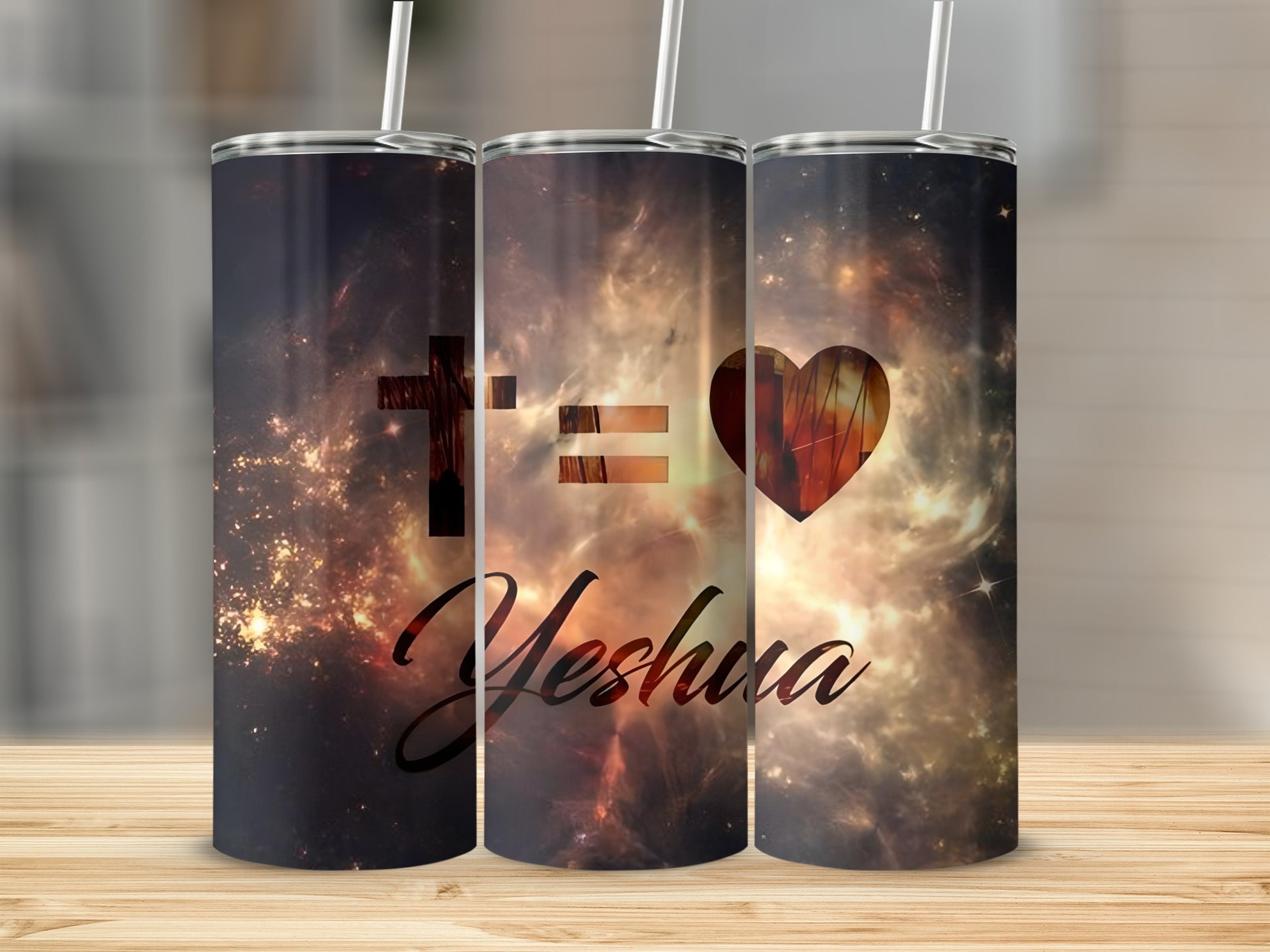 Yeshua and Symbols Design on Stylish Drinkware Product
