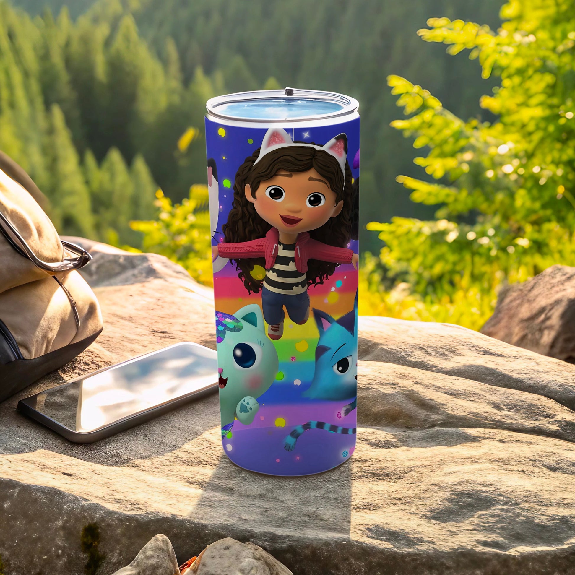 Colorful Cartoon Character Themed Travel Mug