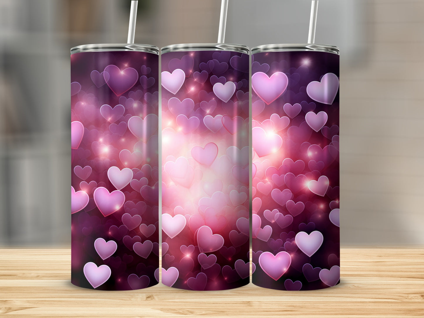 Romantic Hearts Design Tumbler for Valentine's Day