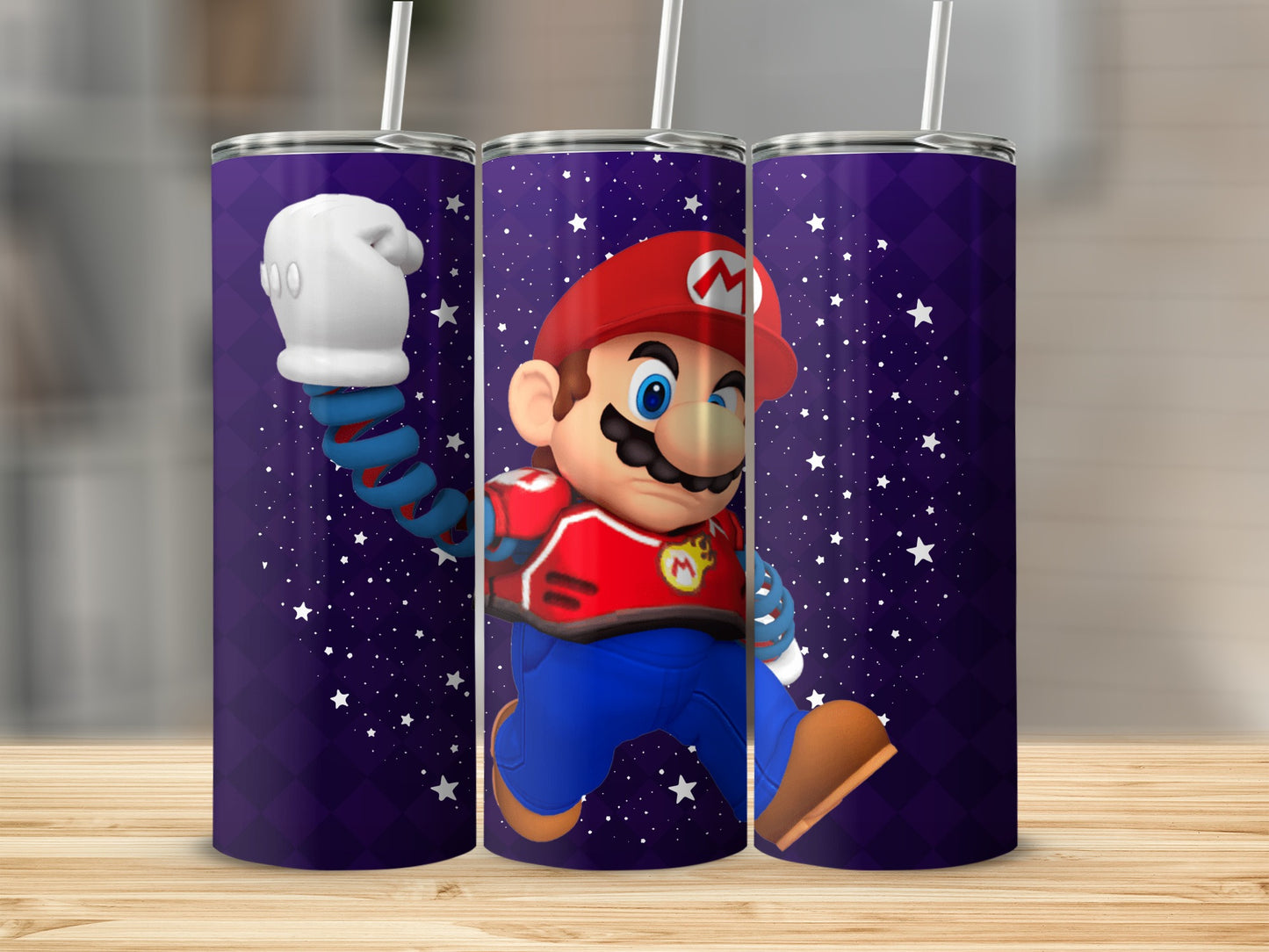 Fun Purple Stars Design Tumbler with Classic Character
