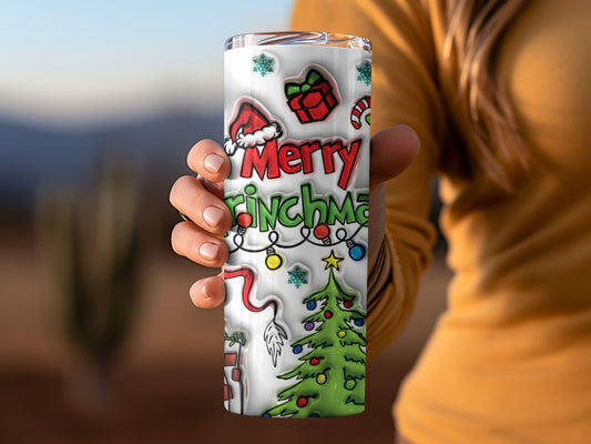 Merry Grinchmas Christmas Themed Tumbler Cup