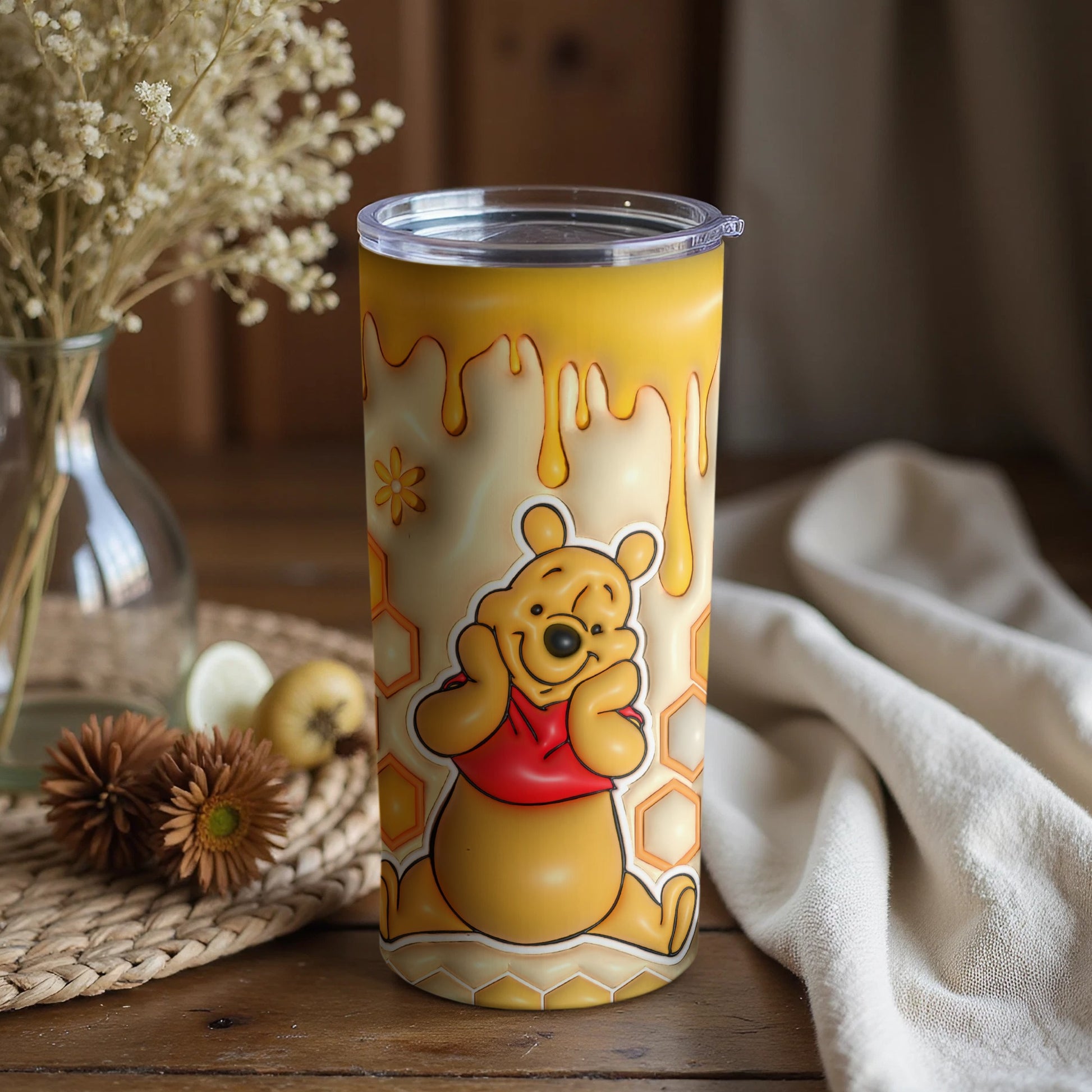 Honey Dripping Cup with Cute Bear Design