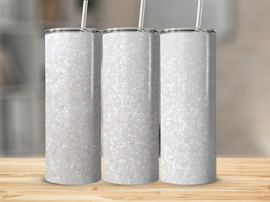Sparkling White Glittery Tumbler for Stylish Beverage