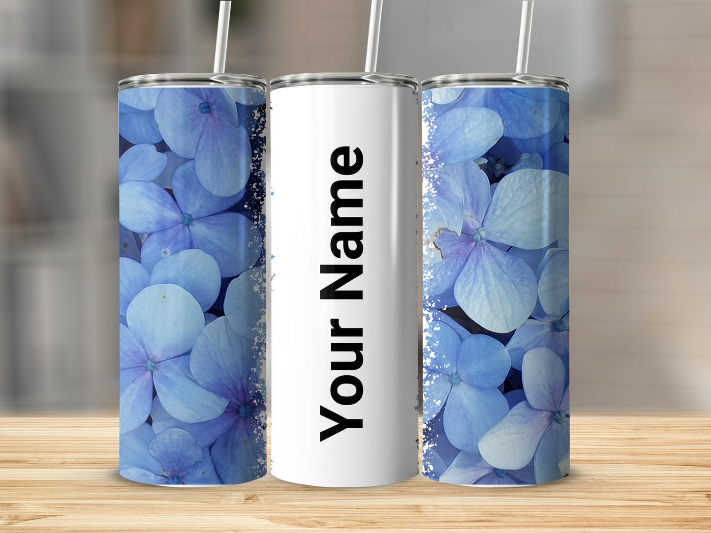 Customizable Floral Design Tumbler With Your Name