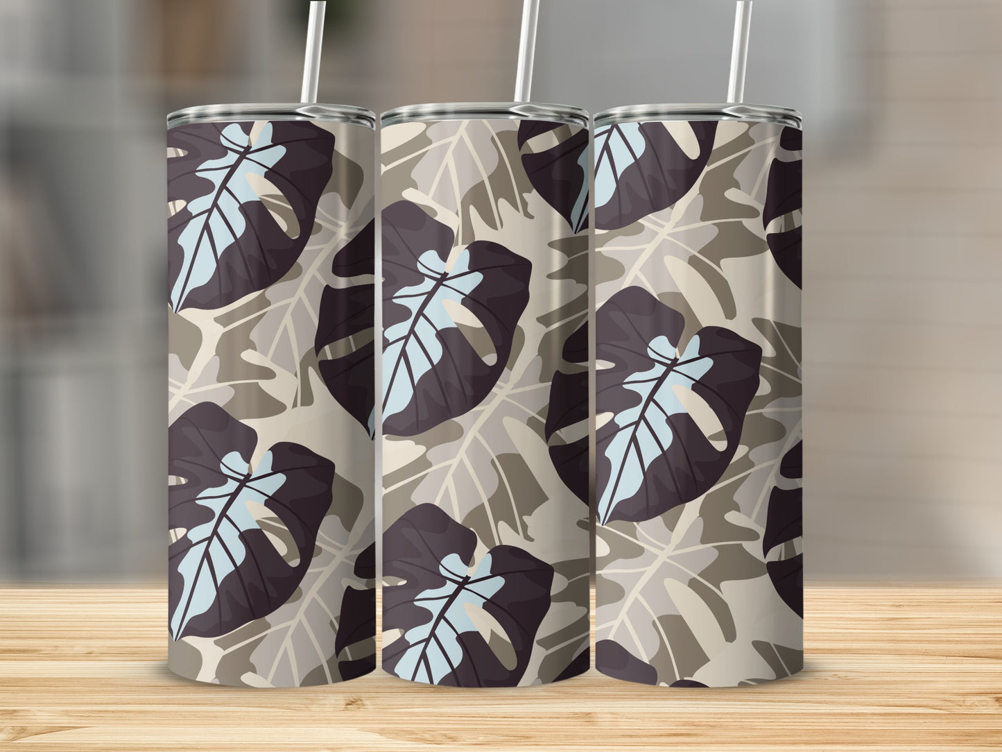 Tropical Leaf Print Insulated Tumblers product type