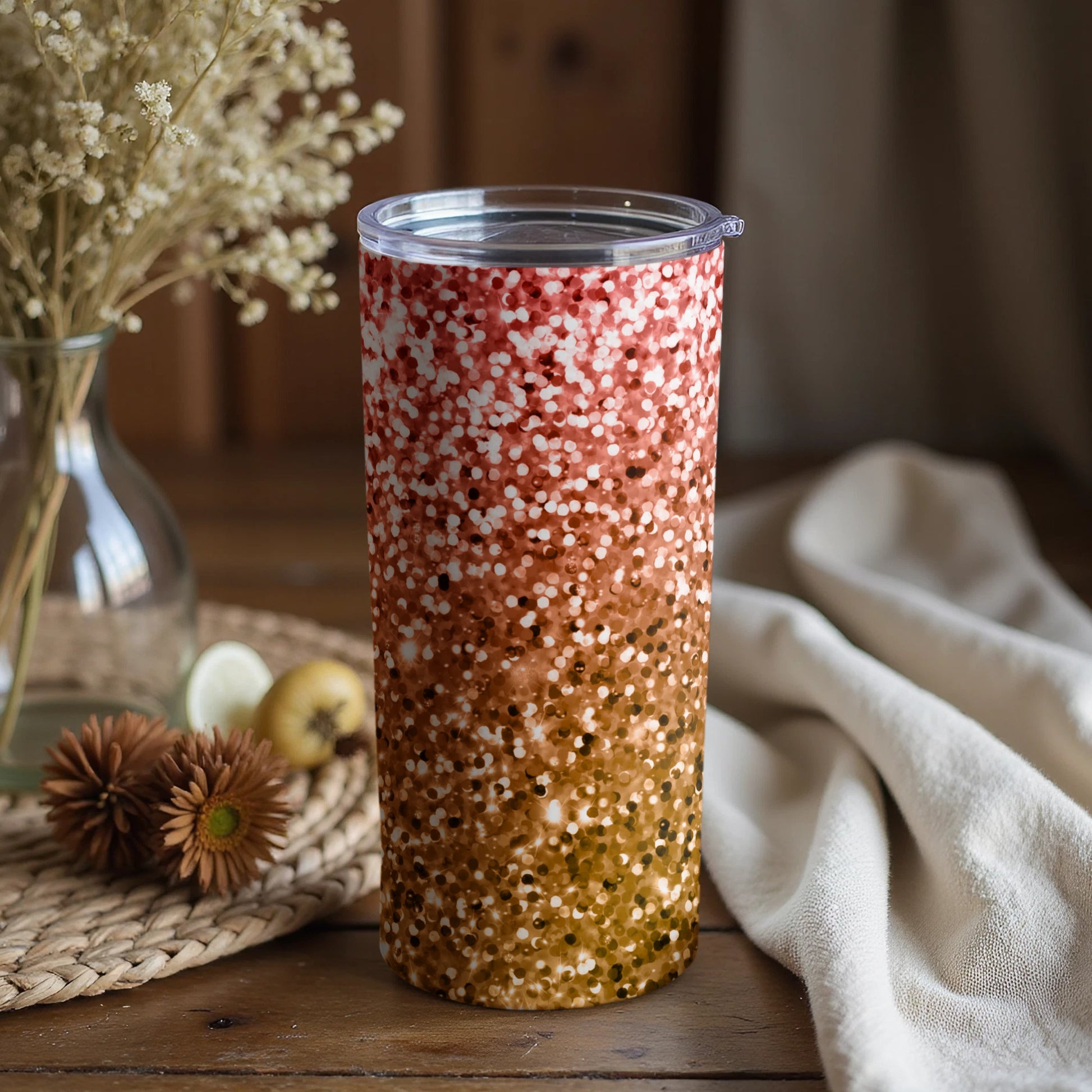 Gradient Speckled Tumbler with Lid Elegant Drinkware Item