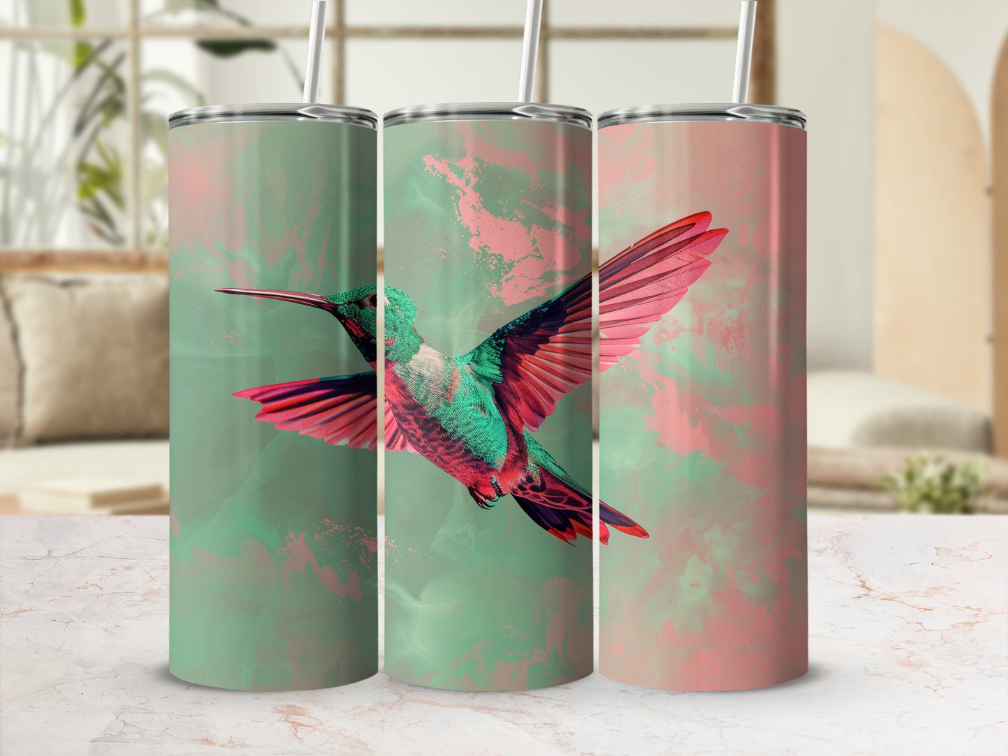 Vibrant Hummingbird Artistic Swirl Green Pink Red Tumbler product type
Hummingbird, Green, Pink, Red, Artistic, Abstract, Vibrant, Colorful, Nature, Bird, Tropical, Fluid, Swirl, Dynamic, Elegant, Modern, Tumbler, Drinkware, Insulated, Travel Mug