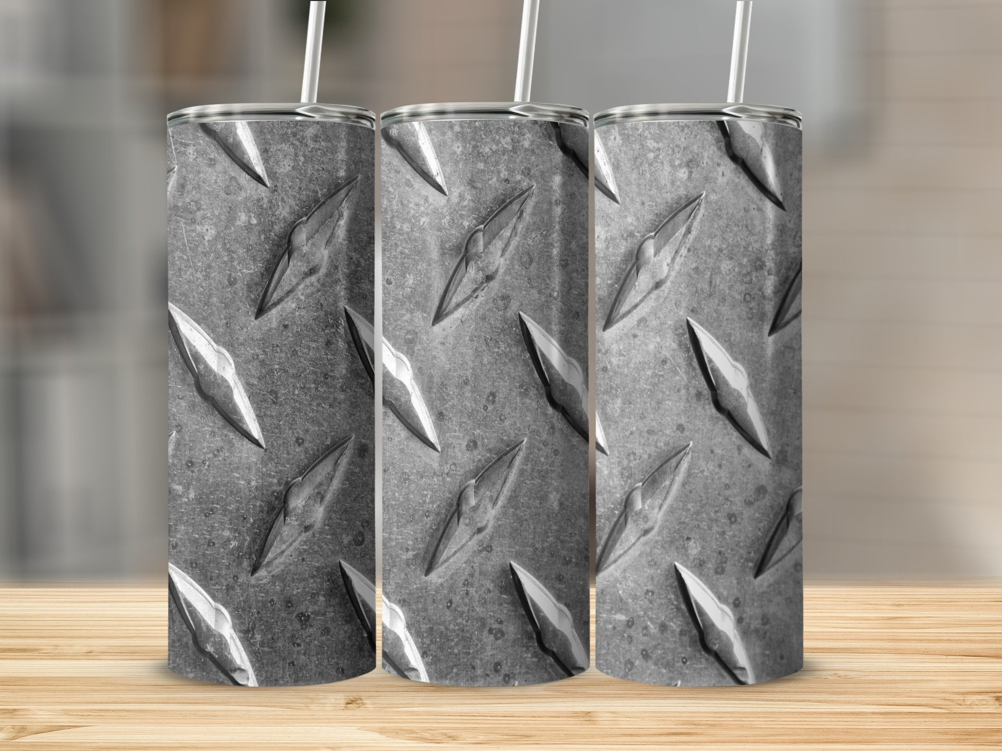 Industrial Diamond Plate Pattern Drink Container product type