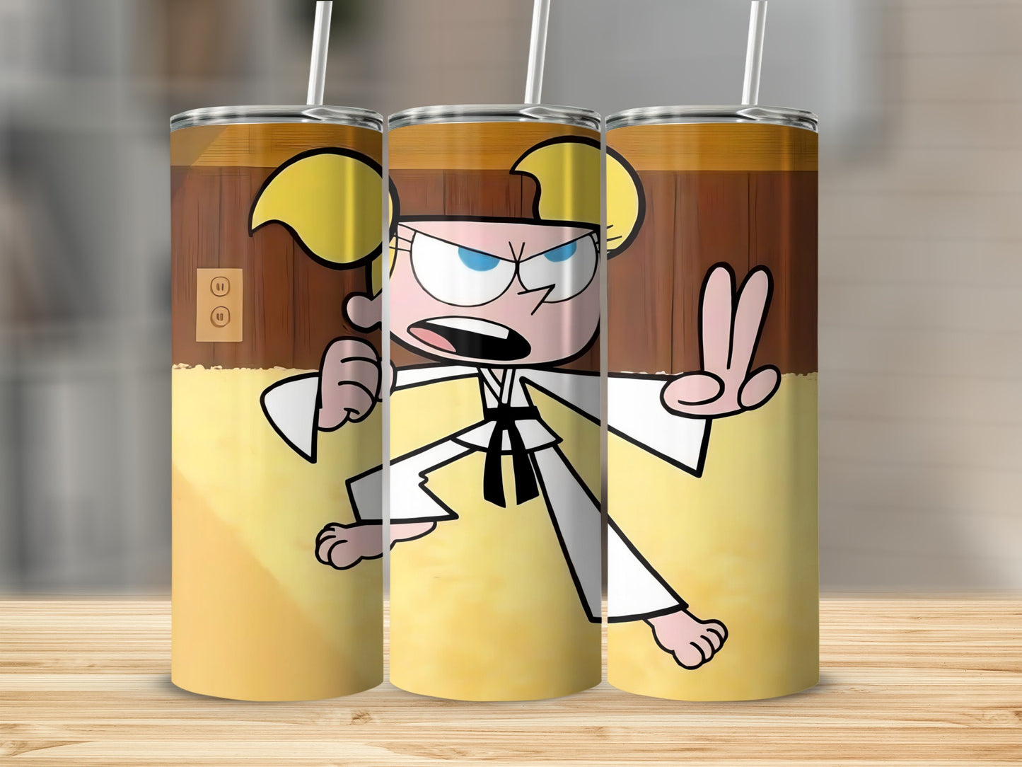 Cartoon Martial Artist Design Tumbler Karate Kid Style