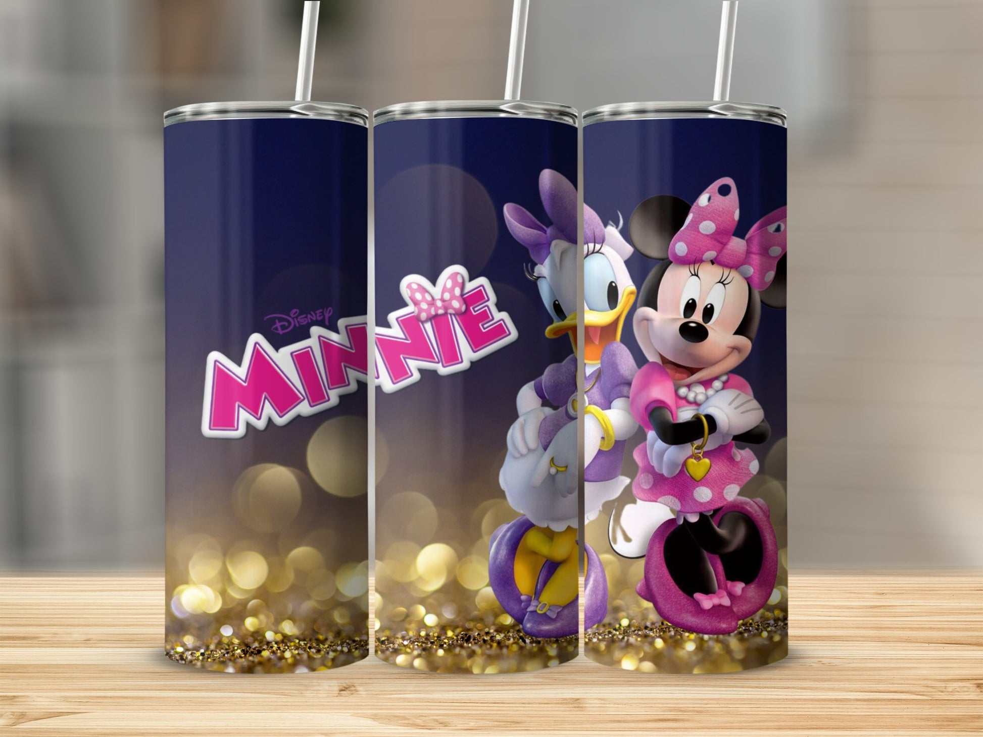 Disney Minnie and Daisy Mouse Glitter Tumbler