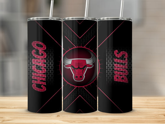 Chicago Bulls Logo and Team Name Design Graphic Tumblers