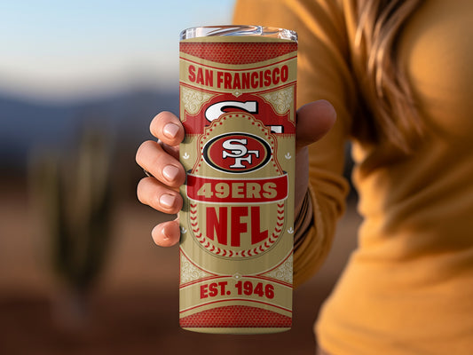San Francisco 49ers Vintage Logo Design Style Tumbler