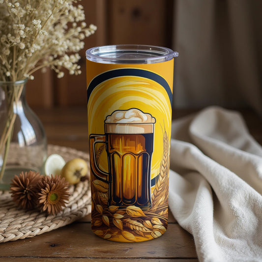Foamy Beer Mug Art Tumbler for Beverage Enthusiasts