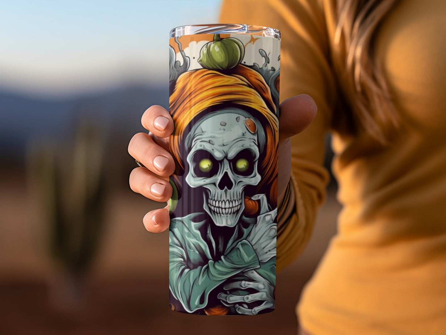 Skull and Pumpkin Design Insulated Tumbler product