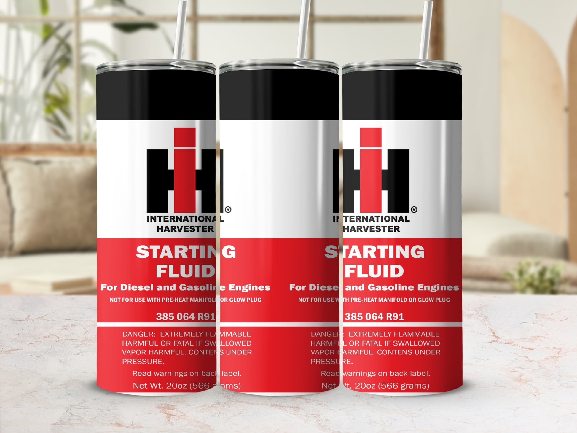 International Harvester Starting Fluid can, 385 064 R91, net wt. 20oz.